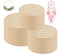 SENJEOK Juego de 30 aros florales de madera de bambú, 3 tamaños, anillos de macramé de bambú para hacer coronas florales, decoración de boda y manualidades en el hogar, 15 cm, 20 cm, 26 cm