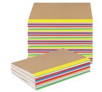 SENJEOK Paquete de 60 cuadernos de composición, cuaderno de papel kraft A5 con lomos arcoíris, diarios rayados para el hogar, oficina, viajes, 60 páginas, 10 colores