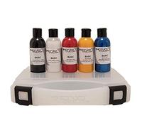 Senjo Color ® Airbrush Set de Colores Dermatológicamente Probados para Cara y Cuerpo (5 x 75ml) - Negro, Blanco, Rojo, Amarillo y Azul