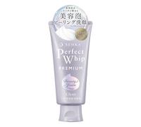 SENKA Perfect Whip Premium Clear Facial Cleanser - Espuma limpiadora de poros profundos con microburbujas ultrafinas, eliminación de maquillaje suave, hidratante, para todos los tipos de piel, 120 g