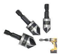 Senker-Set 3-teilig - 90 Grad Senkkopfbohrer Aus Kohlenstoffstahl | Präzisions-Entgrater Für Metall, Holz & Kunststoff | Senkbohrer-Satz Für Holzbearbeitung, Reparatur & Fräsen