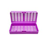 SENLIN DENTAL 1 caja de casetes de esterilización en autoclave, organizador de plástico para almacenamiento de instrumentos dentales de alta temperatura para clínica dental, salón de belleza (morado)