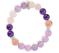 SENLLY Aurora Harmony - Handmade Multi-Gemstone Bracelet with Amethyst, Rose Quartz & Hematoid Quartz, Natural Stone Jewelry