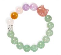 SENLLY Blossom Aura - Beaded Stretch Bracelet with Natural Strawberry Quartz, Kunzite & Green Strawberry Quartz, Handcrafted Natural Stone Jewelry for Love, Harmony & Emotional Clarity