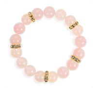 SENLLY Blush Aura - Beaded Stretch Bracelet with Rose Quartz, Handmade Natural Stone Jewelry for Love, Harmony & Emotional Clarity