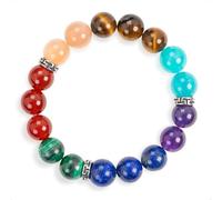 SENLLY Chakra Radiance - Beaded Stretch Bracelet with Natural 7-Chakra Gemstones, Handcrafted Natural Stone Jewelry for Energy Alignment, Balance & Inner Harmony