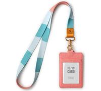 SENLLY Colgante Tarjetas Identificativas Porta Credencial con Correa de Cordón para el Cuello, Portatarjeta Insignia Personales para ID, Llaves, oficina