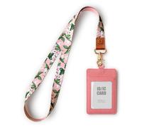 SENLLY Colgante Tarjetas Identificativas Porta Credencial con Correa de Cordón para el Cuello, Portatarjeta Insignia Personales para ID, Llaves, oficina