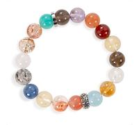 SENLLY Cosmic Spectrum - Multi-Gemstone Beaded Bracelet, Handmade with Amazonite, Citrine, Amethyst, Aquamarine & More, Natural Stone Jewelry for Balance & Energy Harmony