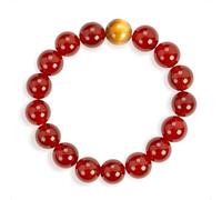 SENLLY Crimson Radiance - Beaded Stretch Bracelet with Red Agate & Gold Tiger’s Eye, Handcrafted Natural Stone Jewelry for Vitality, Confidence & Warm Strength