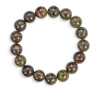 SENLLY Earth Sentinel - Beaded Stretch Bracelet with Natural Dragon Bloodstone, Handcrafted Natural Stone Jewelry for Strength, Grounding & Clarity
