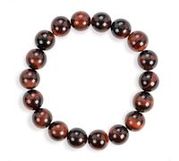 SENLLY Ember Strength - Natural Red Tiger’s Eye 10mm Beaded Bracelet, Handmade Gemstone Jewelry for Confidence, Motivation & Focus