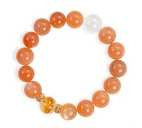 SENLLY Golden Sunrise Glow - Beaded Bracelet with Natural Sunstone, Citrine & White Agate, Handcrafted Natural Stone Jewelry for Warmth, Joy & Bright Energy