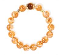SENLLY Golden Tiger Glow - Beaded Stretch Bracelet with Citrine & Gold Tiger’s Eye Accent, Handmade Natural Stone Jewelry for Confidence, Vitality & Positive Energy