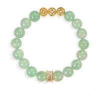 SENLLY Green Serenity - Beaded Stretch Bracelet with Green Strawberry Quartz, Handmade Natural Stone Jewelry for Calm, Renewal & Gentle Balance