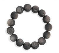 SENLLY Lunar Shadow - Silver Obsidian Moon-Texture 10mm Beaded Bracelet, Handmade Natural Stone Jewelry for Grounding, Protection & Clarity