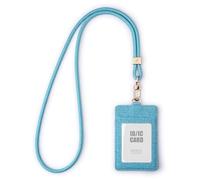 SENLLY Porta Tarjetas Identificativas, Cordón de Nailon y Lindo Tarjetero, 1 Ventana Transparente y 2 Ranuras para Tarjetas, para Mujeres (Brisa de Vidrio Marino)