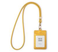 SENLLY Porta Tarjetas Identificativas, Cordón de Nailon y Lindo Tarjetero, 1 Ventana Transparente y 2 Ranuras para Tarjetas, para Mujeres (Panal Dorado)