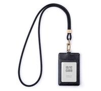 SENLLY Porta Tarjetas Identificativas, Cordón de Nailon y Lindo Tarjetero, 1 Ventana Transparente y 2 Ranuras para Tarjetas, para Mujeres (Terciopelo Medianoche)