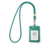SENLLY Porta Tarjetas Identificativas, Cordón de Nailon y Lindo Tarjetero, 1 Ventana Transparente y 2 Ranuras para Tarjetas, para Mujeres (Prado Esmeralda)