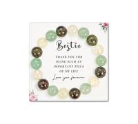 SENLLY Pulsera Cristal Regalo Personalizado, Jaspe Sangre de Dragón & Cuarzo Piedra Natural Simbólica Talla a Medida Mujeres Amiga Mejor Amiga