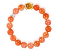 SENLLY Radiant Ignite - Beaded Stretch Bracelet with Natural South Red Agate & Gold Tiger’s Eye, Handcrafted Natural Stone Jewelry for Strength, Confidence & Vitality