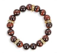 SENLLY Red Ember - Beaded Stretch Bracelet with Red Tiger’s Eye, Handmade Natural Stone Jewelry for Strength, Confidence & Focus