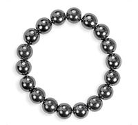 SENLLY Steel Focus - 10mm Natural Hematite Beaded Bracelet, Handmade Stone Jewelry for Grounding, Stability & Mental Clarity