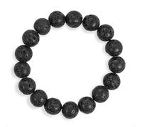 SENLLY Volcanic Strength - 10mm Natural Lava Rock Beaded Bracelet, Handmade Stone Jewelry for Grounding, Stress Relief & Energy Balance