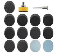 Senmai Tools 260 piezas 25mm discos de lija con gancho y bucle, grano 80-10000, con vástago de 3,2 mm, almohadilla de soporte pulir metal, madera, vidrio y automóviles.