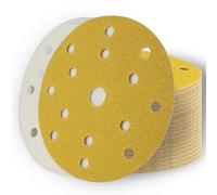 SenmaiTools 150mm Disco de Lija 15 Agujeros Grano 240 Hook and Loop Papel de Lija 30 piezas Para Lijadoras Orbitales - Para Madera, Metal y Pintura