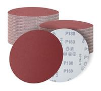 SenmaiTools Discos de lijado 180 mm,30 hojas, discos de lijado de grano P180, papel de lija de 180 mm, discos de pulido autoadhesivos, Apto para acabados de pared, madera y metal