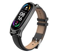 SenMore Compatible con Xiaomi Mi Band 6 Mi Band 5 pulsera de piel, correa de cuero Xiaomi Band 4/3 correa de reloj pulsera reloj inteligente correas de repuesto para Xiaomi Mi Band 6/5 Mi Band 4/3