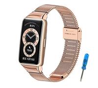SenMore Huawei Band 6 Correa, Pulsera de Acero Inoxidable Wristband Repuesto Banda para Honor Band 6 / Huawei Band 6（No Host）