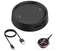 SenMore Magnética Adaptador Cargador Compatible con Amazfit Active 2/Active 2 Square/Bip 6, Base de Carga Portátil para 1M/3,3Ft Tipo C Cable - Negro