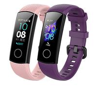 SenMore Pulsera Correas para Honor Band 4 Band 5, Colorido Suave Silicona Pulsera Impermeable reemplazo,Pulsera Correa para Honor Band 4 Band 5(2PCS B)