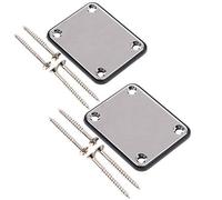 Senmubery 2 placas de metal para guitarra con alfombrilla de plástico para reemplazo de guitarra eléctrica Strat Tele, cromadas