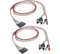 Senmubery Caja de ordenador de 2 piezas ATX para encender/apagar y restablecer el cable con 2 luces LED rojas y , carcasa ATX, cable de apertura frontal, 65 cm