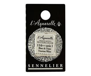 Sennelier Acuarela de artistas franceses, media sartén, blanco titanio S1
