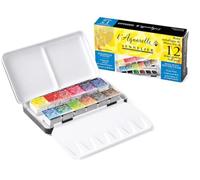 Sennelier Acuarela Estaño Metálico of 12 media cara Pocket Set