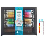 Sennelier - Caja de pintura de acuarela (12 tubos, 10 ml, caja de madera y 2 cartas)