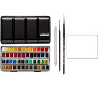 Sennelier - Caja de pintura de acuarela (36 +12) con 2 pinceles + 2 postales y difuminados EMI CRAFT