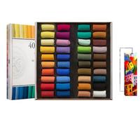 Sennelier conjunto de Pastel seco 40 semipasteles tiernos en el ecu Pastel Extra Fins SELECCIÓN General y 2 cartas