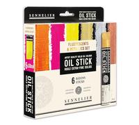 Sennelier Juego de 6 barras de aceite fluorescentes y metálicas, N130123.01