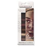Sennelier Juego de 6 barras de medio pastel (6 unidades) – Extra suaves, tonos oscuros retratos
