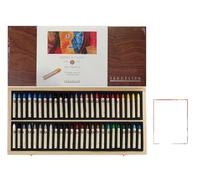 Sennelier - Lote de 50 pasteles al óleo, caja de madera, fabricado en Francia