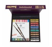 Sennelier Maleta Pastelle Extrasoft con 12 pasteles, bloque pastel 2 pinceles y accesorios.