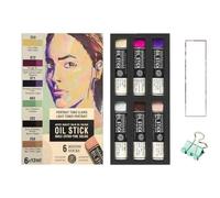 Sennelier Mini aceite Sticks 6 unidadesSet lleva tonos claros y mini pinza