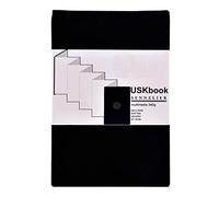 Sennelier USKbook - Cuaderno de bocetos pequeño para conciertina, multimedia, 340 g/m², cubierta de lino negro