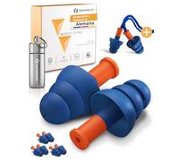 Senner ® WorkPro Strong | Tapones para trabajar - Ideales para fuentes de ruido alto - Protección auditiva laboral y en casa - 3 pares extra, cordón de nailon y contenedor de aluminio